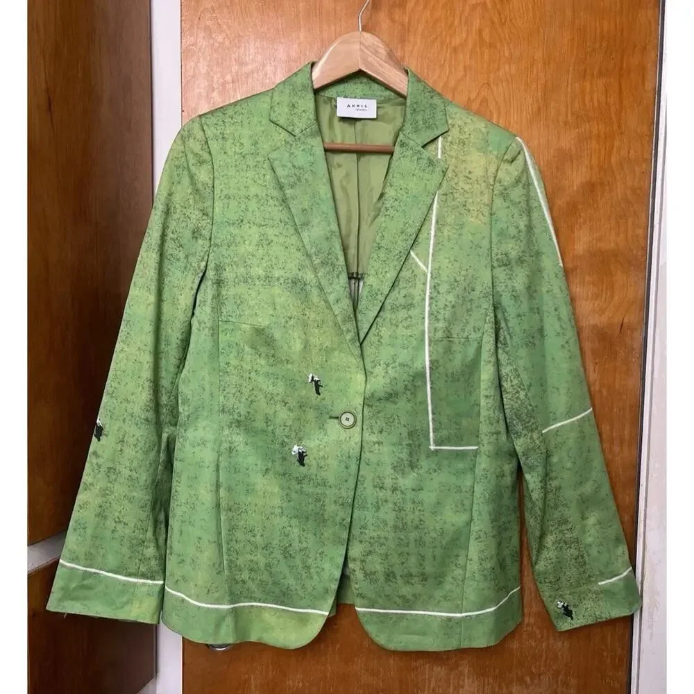 AKRIS Punto Soccer Field Blazer Football World Cup Women’s SZ US 12 $1490